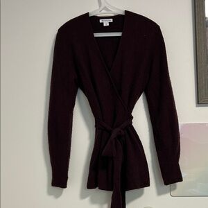 Athleta Burgundy Wrap Cashmere Sweater